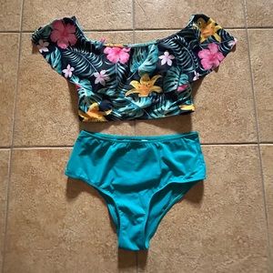 Two piece bathing suit.